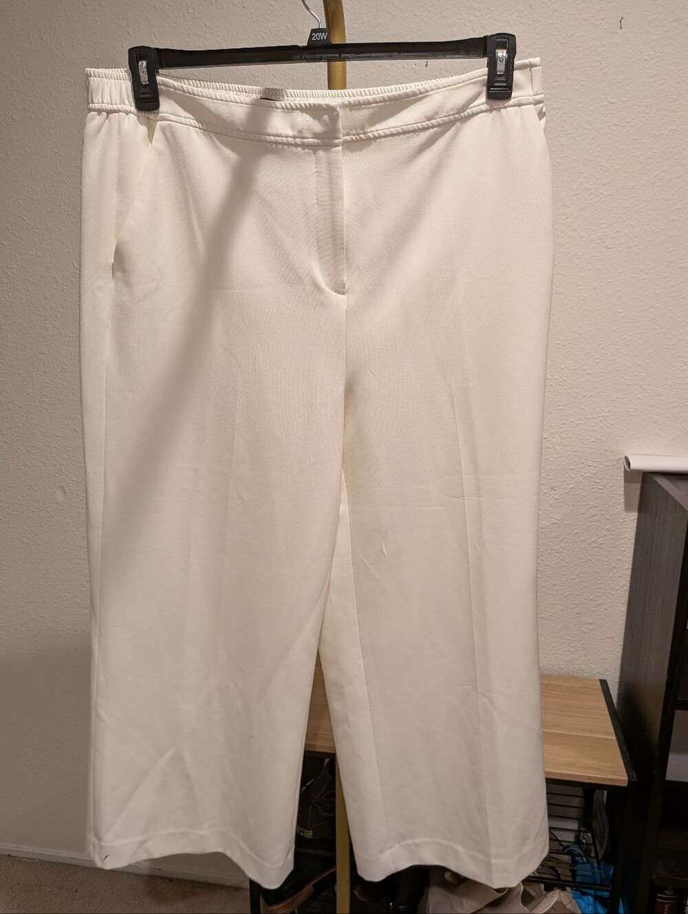 Halogen Cream Wide-Leg Pants - XXL
